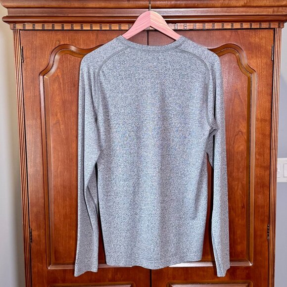 Lululemon Get Outside Get Sweaty Heathered Gray Long‑Sleeve Shirt M - Picture 2 of 5